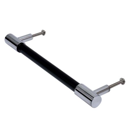 Black Silver Medium Cylinder Glass Door Handles